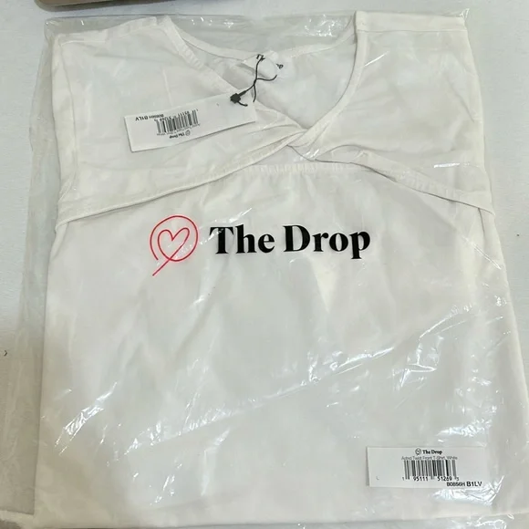 THE DROP WOMEN ASTRIC TWIST FRONT SHIRT WHITE NEW Sz LARGE - Picture 9 of 11
